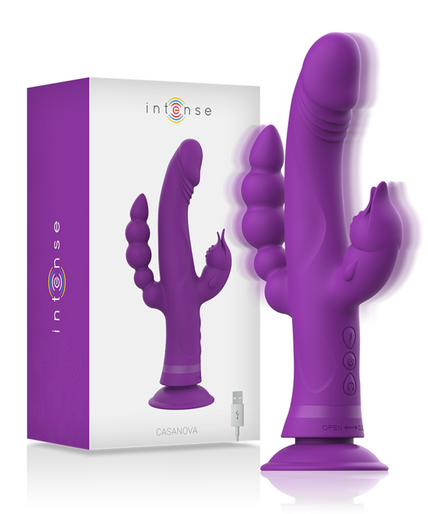 INTENSE - CASANOVA RABBIT SILICONE VIBRATOR TRIPLE MOTOR PURPLE INTENSE - CASANOVA RABBIT SILICONE VIBRATOR TRIPLE MOTOR PURPLE