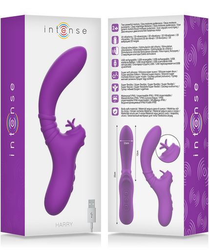 INTENSE - HARRY FLEXIBLE VIBRATOR WITH PURPLE TONGUE INTENSE - HARRY FLEXIBLE VIBRATOR WITH PURPLE TONGUE