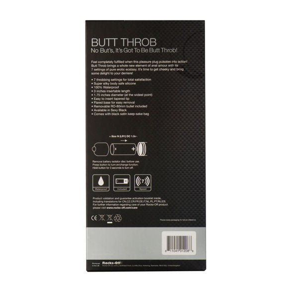 Rocks – Off – Butt Throb P – Point Stimulator 7 Speeds Black