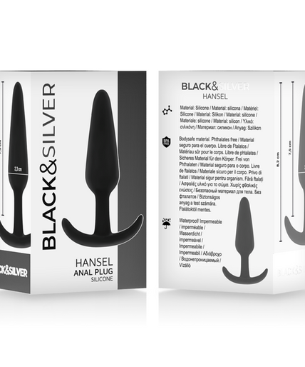 Black&silver – Hansel Silicone Anal Plug with Small Handle Black&silver – Hansel Silicone Anal Plug with Small Handle