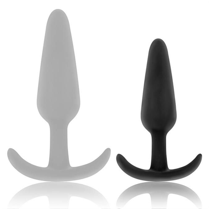 Black&silver – Hansel Silicone Anal Plug with Small Handle