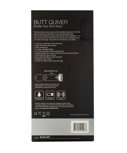 ROCKS-OFF - BUTT QUIVER P-POINT STIMULATOR 7 SPEEDS BLACK ROCKS-OFF - BUTT QUIVER P-POINT STIMULATOR 7 SPEEDS BLACK
