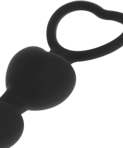 BLACK&SILVER - MILA ANAL CHAIN OF HEARTS 18 CM BLACK&SILVER - MILA ANAL CHAIN OF HEARTS 18 CM