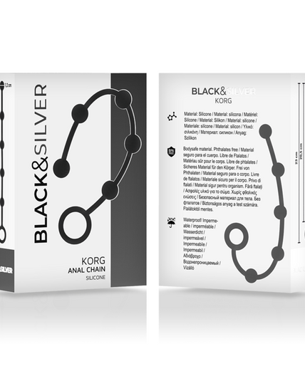 BLACK&SILVER - KORG ANAL ROSARY SILICONE INITIATION 21 CM BLACK&SILVER - KORG ANAL ROSARY SILICONE INITIATION 21 CM