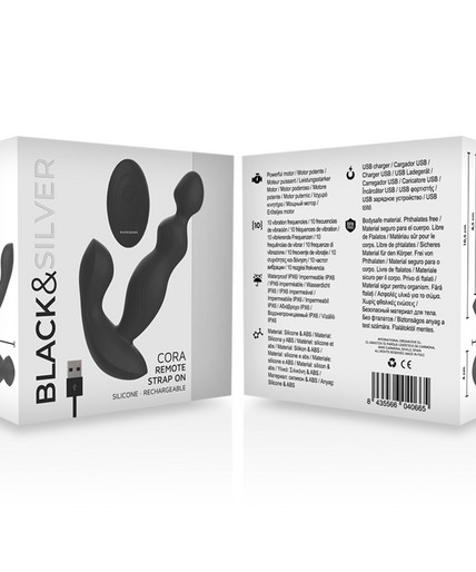 BLACK&SILVER - CORA ANAL PLUG SILICONE REMOTE CONTROL BLACK&SILVER - CORA ANAL PLUG SILICONE REMOTE CONTROL