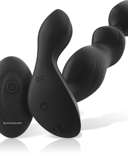 BLACK&SILVER - CORA ANAL PLUG SILICONE REMOTE CONTROL BLACK&SILVER - CORA ANAL PLUG SILICONE REMOTE CONTROL