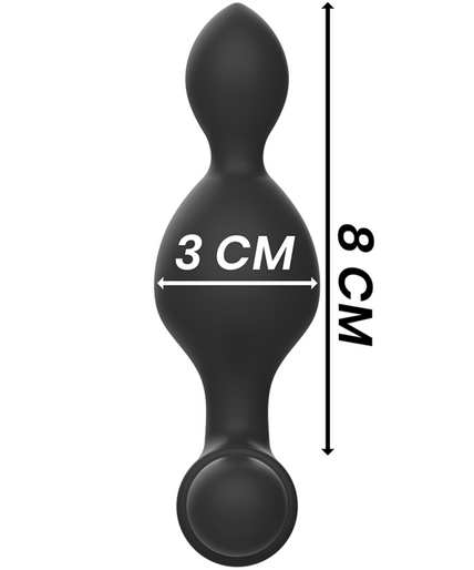 BLACK&SILVER - TUCKER SMALL SILICONE ANAL PLUG REMOTE CONTROL BLACK&SILVER - TUCKER SMALL SILICONE ANAL PLUG REMOTE CONTROL