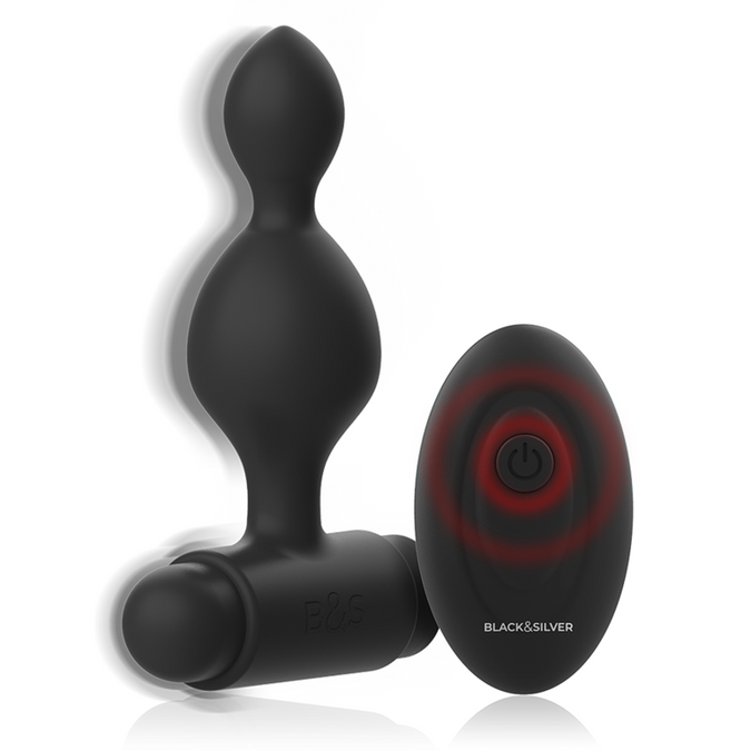 BLACK&SILVER - TUCKER KLEINE SILICONEN ANAALPLUG AFSTANDSBEDIENING