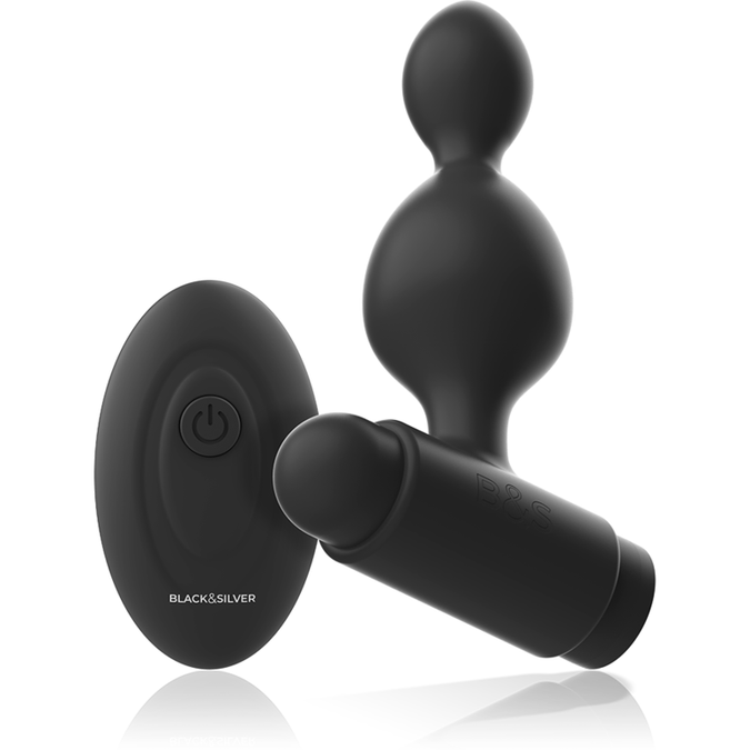 BLACK&SILVER - TUCKER KLEINE SILICONEN ANAALPLUG AFSTANDSBEDIENING