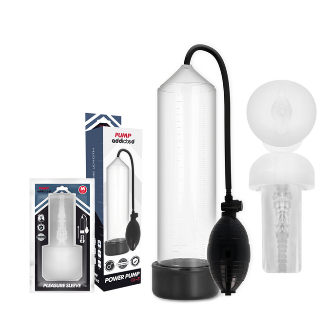 Pump Addicted – Rx3 Transparant met Pleasure Sleeve