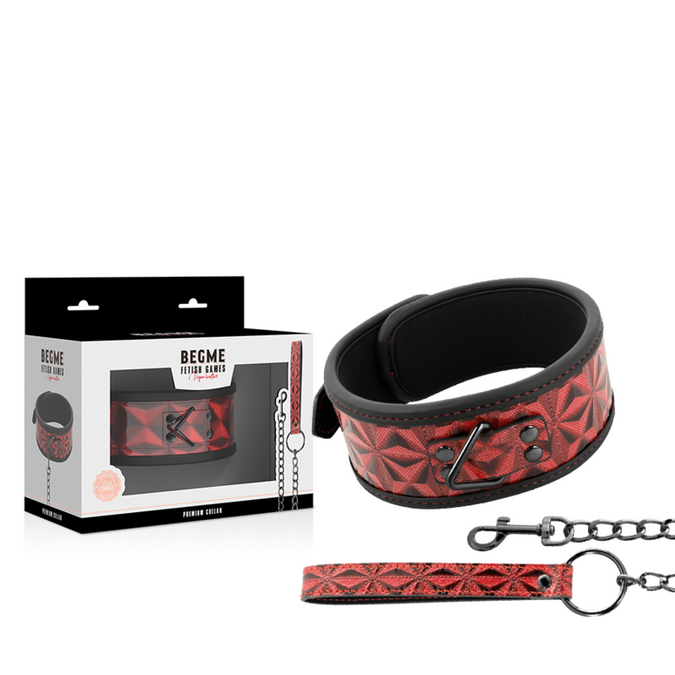 Begme – Red Edition Core Vegan Leather Collar with Neoprene Lining