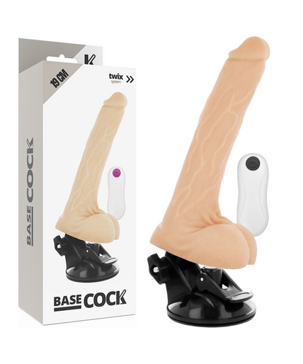 BASECOCK - REALISTIC VIBRATOR REMOTE CONTROL FLESH 19 CM -O- 4 CM BASECOCK - REALISTIC VIBRATOR REMOTE CONTROL FLESH 19 CM -O- 4 CM