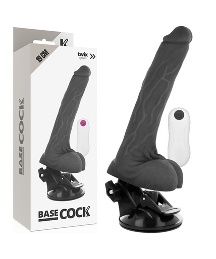 BASECOCK - REALISTIC VIBRATOR REMOTE CONTROL BLACK 19 CM -O- 4 CM BASECOCK - REALISTIC VIBRATOR REMOTE CONTROL BLACK 19 CM -O- 4 CM