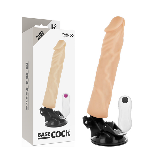 BASECOCK - REALISTISCHE VIBRATOR AFSTANDSBEDIENING VLEES 21 CM -O- 4 CM