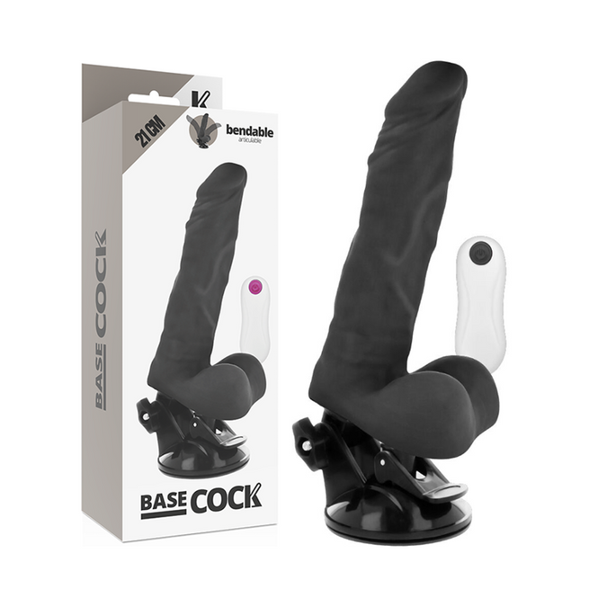 Basecock – Zwarte verstelbare vibrator met afstandsbediening 21 cm -O- 5 cm
