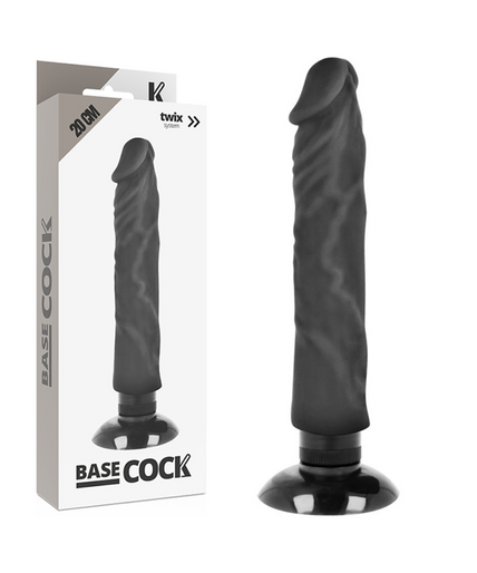 BASECOCK - REALISTIC VIBRATOR 2-1 BLACK 20 CM -O- 4 CM BASECOCK - REALISTIC VIBRATOR 2-1 BLACK 20 CM -O- 4 CM