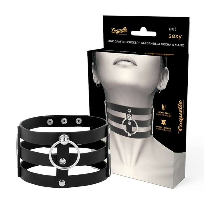 COQUETTE CHIC DESIRE - FETISH STIJL VEGAN LEREN CHOKER
