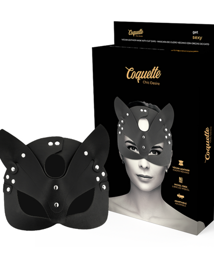 COQUETTE CHIC DESIRE - VEGAN LEATHER MASK WITH BUNNY EARS COQUETTE CHIC DESIRE - VEGAN LEATHER MASK WITH BUNNY EARS