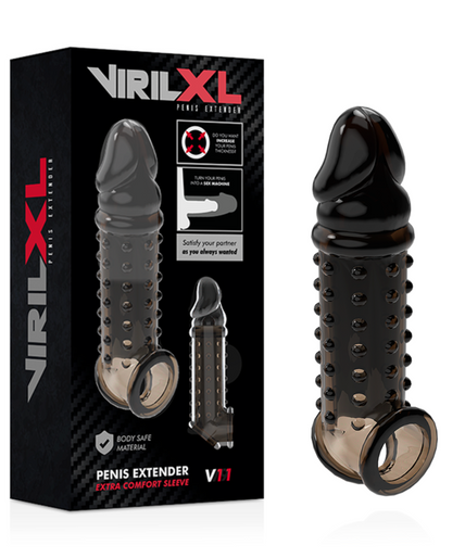 VIRILXL - PENISVERLENGSTUK EN SHEATH V11 ZWART VIRILXL - PENISVERLENGSTUK EN SHEATH V11 ZWART