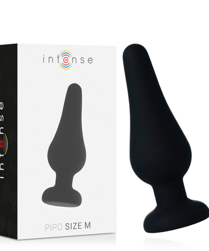 INTENSE - ANAL PLUG PIPO M BLACK SILICONE 11 CM INTENSE - ANAL PLUG PIPO M BLACK SILICONE 11 CM