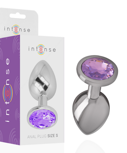 INTENSE - ALUMINUM METAL ANAL PLUG WITH VIOLET CRYSTAL SIZE L INTENSE - ALUMINUM METAL ANAL PLUG WITH VIOLET CRYSTAL SIZE L