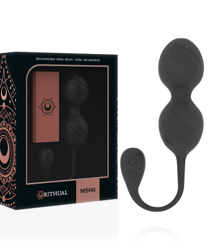 RITHUAL - NISHA RECHARGEABLE VIBRATING KEGEL BALLS BLACK RITHUAL - NISHA RECHARGEABLE VIBRATING KEGEL BALLS BLACK
