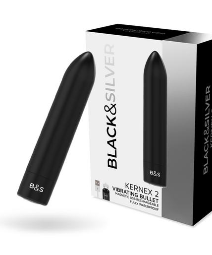 BLACK&SILVER - KERNEX 2 BLACK VIBRATING MAGNETIC BULLET BLACK&SILVER - KERNEX 2 BLACK VIBRATING MAGNETIC BULLET