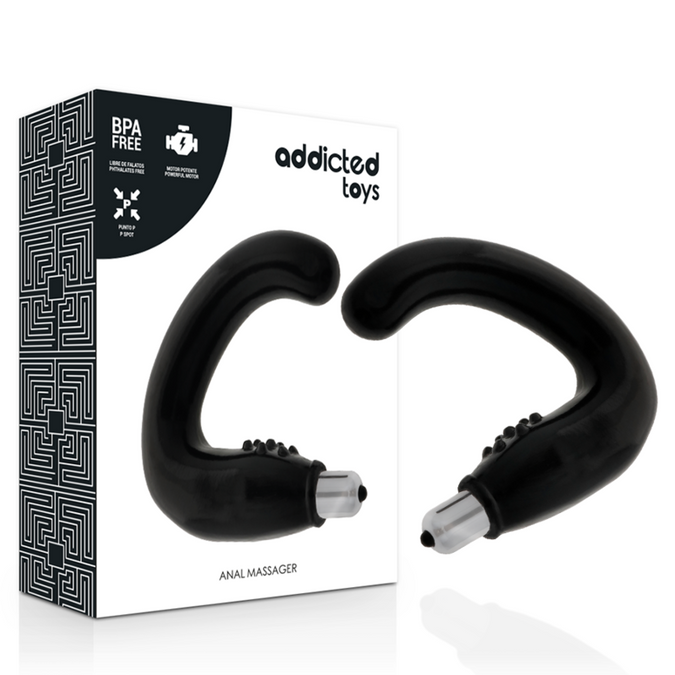 Addicted Toys – Prostate Anal Massager with Vibrating Bullet – Black