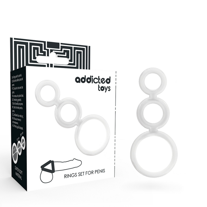 Addicted Toys – Set ringen voor penis transparant