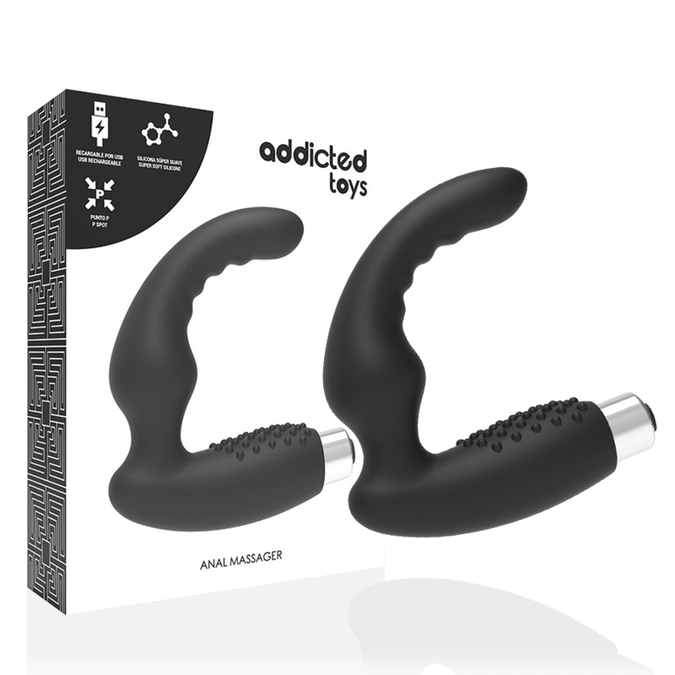 ADDICTED TOYS - PROSTAATVIBRATOR OPLAADBAAR MODEL 2 - ZWART