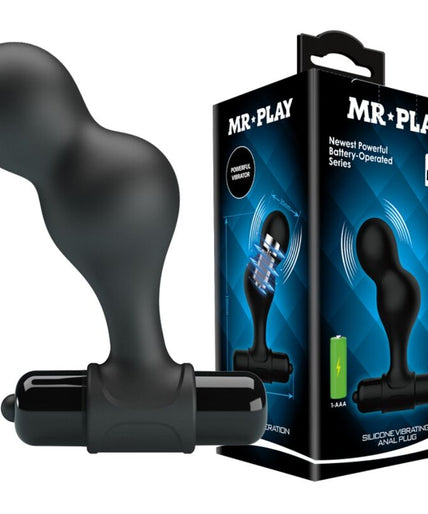 MR PLAY - BLACK SILICONE VIBRATOR ANAL PLUG MR PLAY - BLACK SILICONE VIBRATOR ANAL PLUG