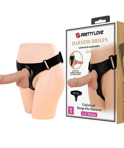 PRETTY LOVE - HARNESS SLIP UNIVERSELE HARNESS MET DILDO JERRY 21,8 CM NATUURLIJK PRETTY LOVE - HARNESS SLIP UNIVERSELE HARNESS MET DILDO JERRY 21,8 CM NATUURLIJK