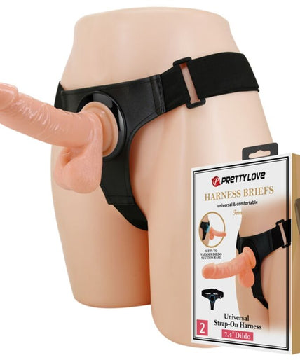 PRETTY LOVE - HARNESS BRIEFS UNIVERSAL HARNESS WITH DILDO TOM 20 CM NATURAL PRETTY LOVE - HARNESS BRIEFS UNIVERSAL HARNESS WITH DILDO TOM 20 CM NATURAL