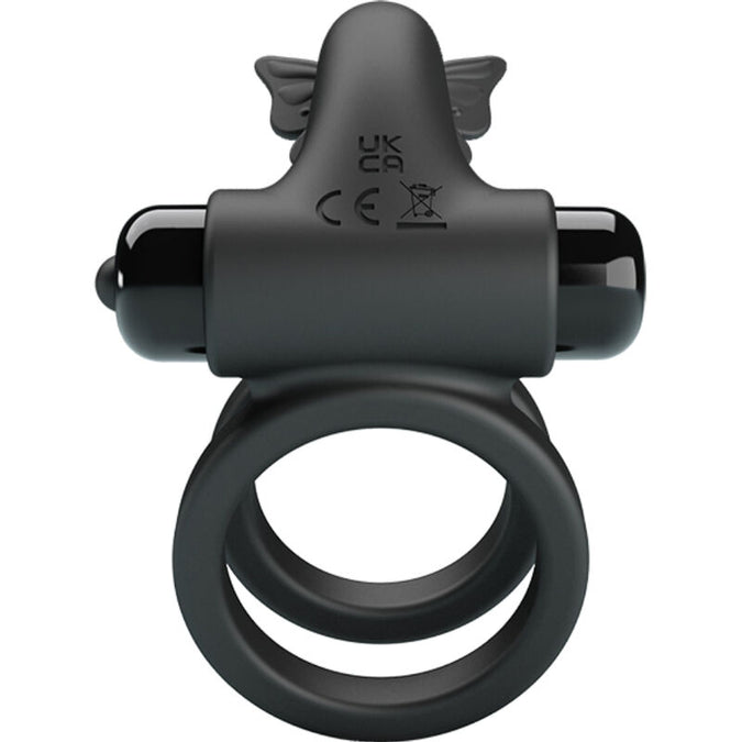 PRETTY LOVE - DUBBELE VIBRERENDE RING MET ZWARTE STIMULATOR