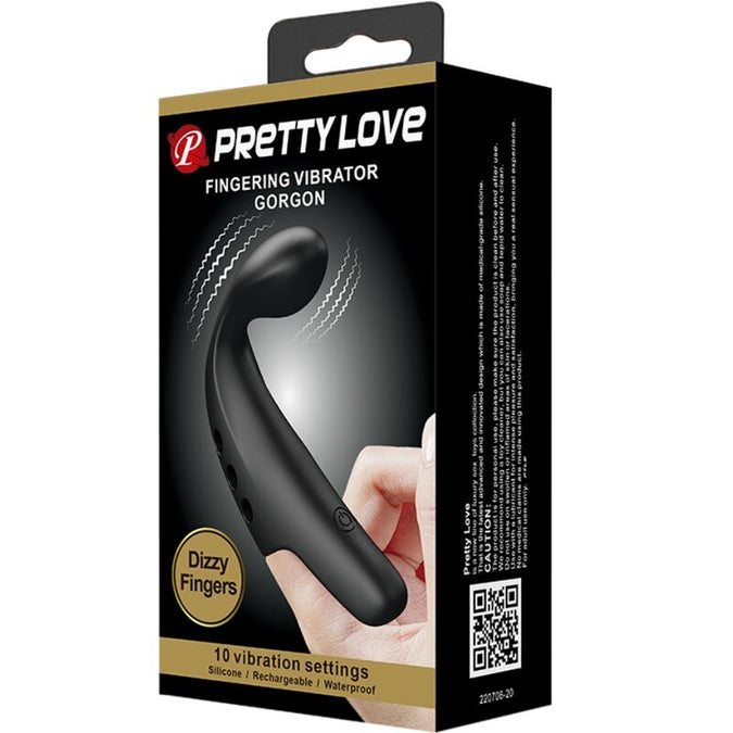 PRETTY LOVE - BLACK GORGON VIBRATOR VINGERHOED