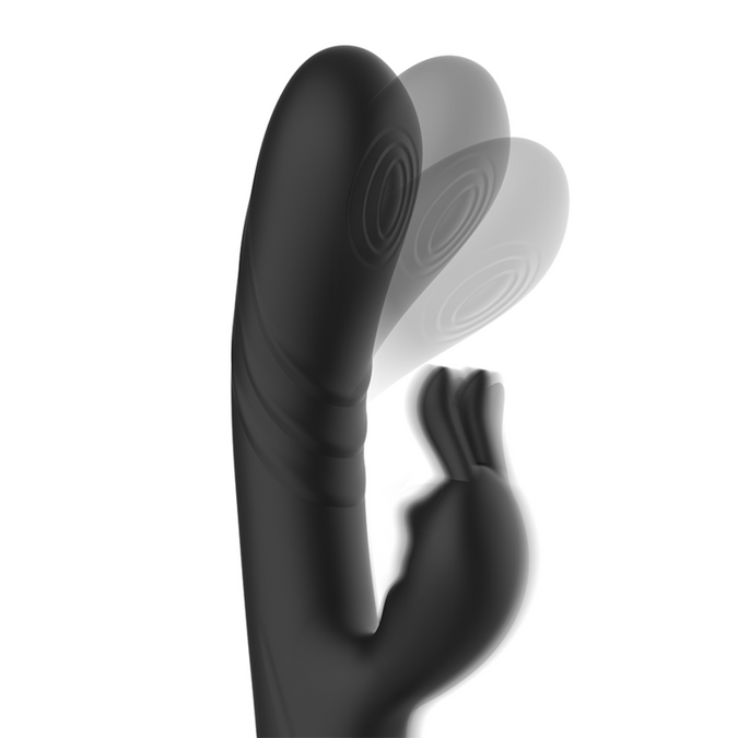 Schwarz & Silber – Jamie Wiederaufladbarer Silikon Rabbit Stimulator Schwarz