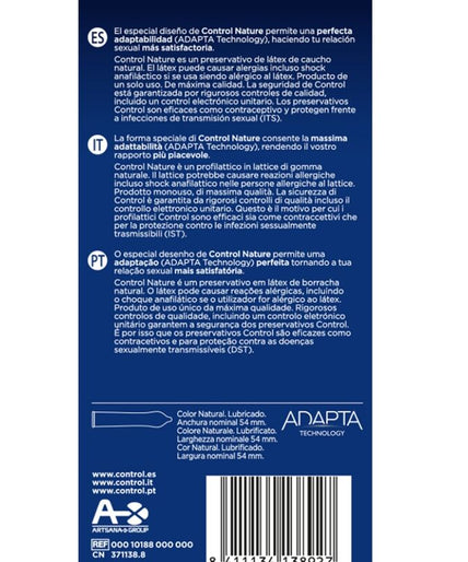 CONTROL - ADAPTA NATURE CONDOMS 6 STUKS CONTROL - ADAPTA NATURE CONDOMS 6 STUKS