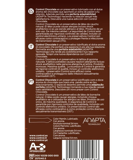 CONTROL - ADAPTA CHOCOLADE CONDOMS 12 STUKS CONTROL - ADAPTA CHOCOLADE CONDOMS 12 STUKS