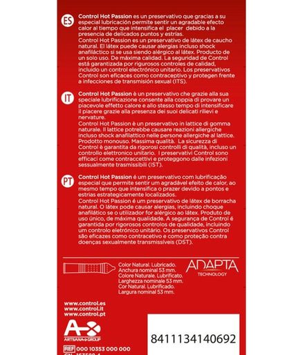 CONTROL - HOT PASSION WARMING EFFECT 10 UNITS CONTROL - HOT PASSION WARMING EFFECT 10 UNITS