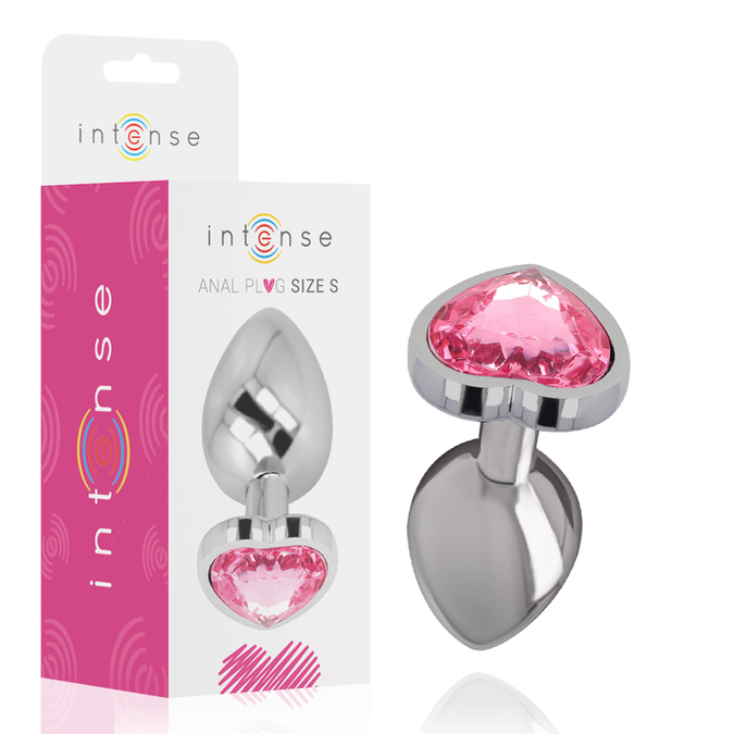 Intense – Aluminium Metall Analplug Pinkes Herz Größe S