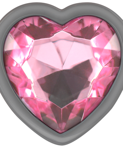 INTENSE - ALUMINUM METAL ANAL PLUG PINK HEART SIZE L INTENSE - ALUMINUM METAL ANAL PLUG PINK HEART SIZE L