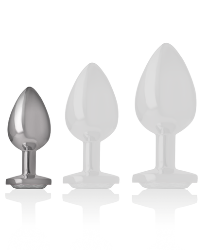 INTENSE - WHITE HEART ALUMINUM METAL ANAL PLUG SIZE S INTENSE - WHITE HEART ALUMINUM METAL ANAL PLUG SIZE S