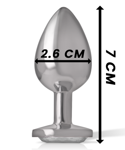 INTENSE - WHITE HEART ALUMINUM METAL ANAL PLUG SIZE S INTENSE - WHITE HEART ALUMINUM METAL ANAL PLUG SIZE S