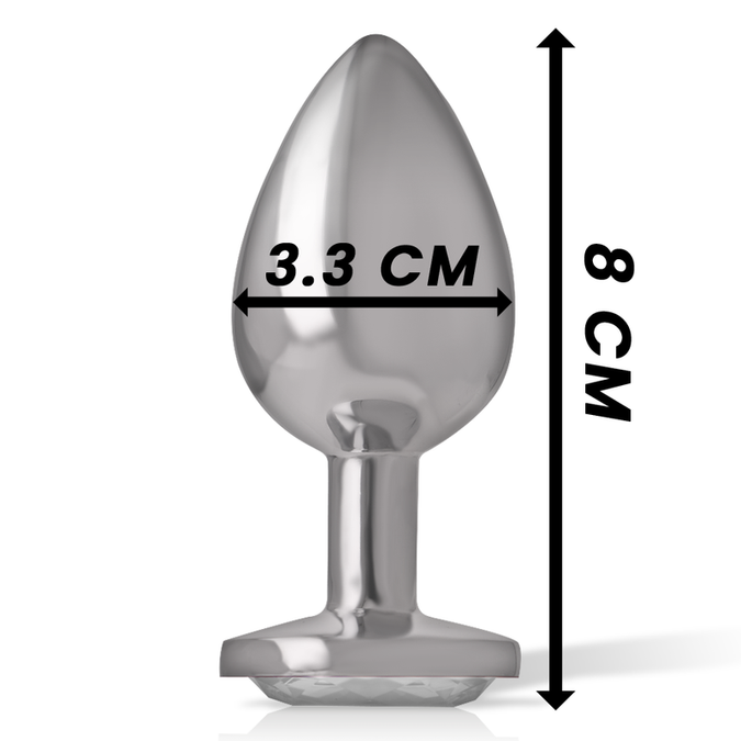 Intense – Aluminum Metal Anal Plug White Heart Size M