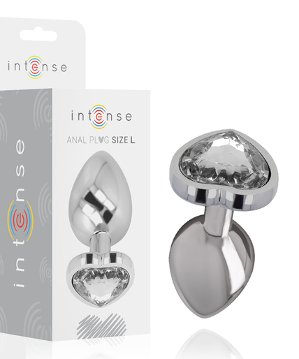 INTENSE - ANAL PLUG METAL ALUMINUM WHITE HEART SIZE L INTENSE - ANAL PLUG METAL ALUMINUM WHITE HEART SIZE L