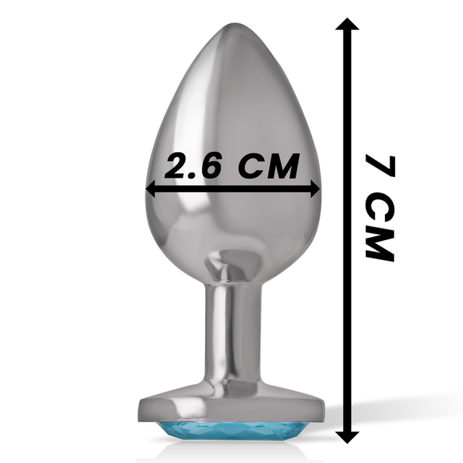 Intense – Aluminium Metall Analplug Blaues Herz Größe S