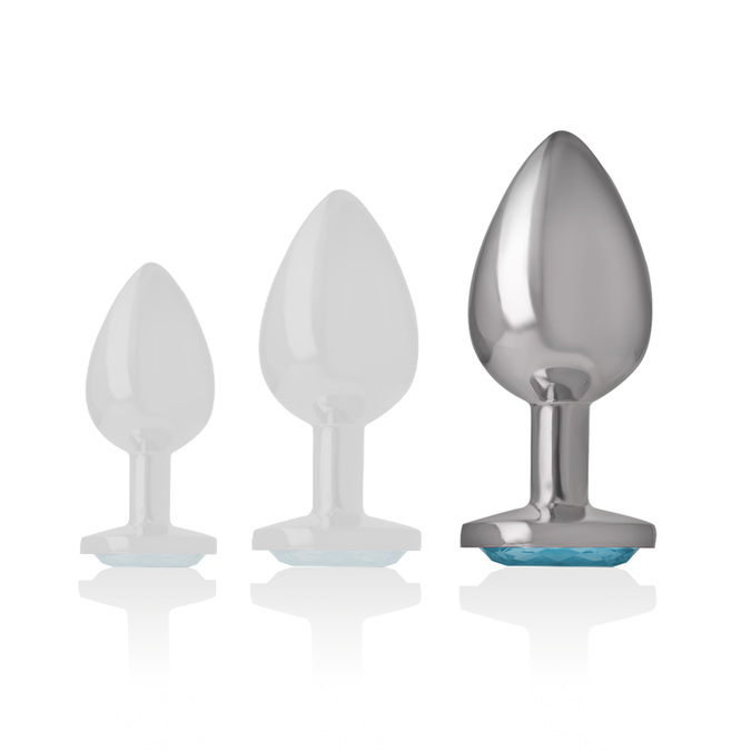 Intense – Aluminium metalen anale plug blauwe hart maat L