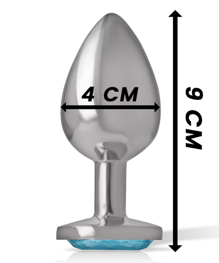 INTENSE - ALUMINUM METAL ANAL PLUG BLUE HEART SIZE L INTENSE - ALUMINUM METAL ANAL PLUG BLUE HEART SIZE L