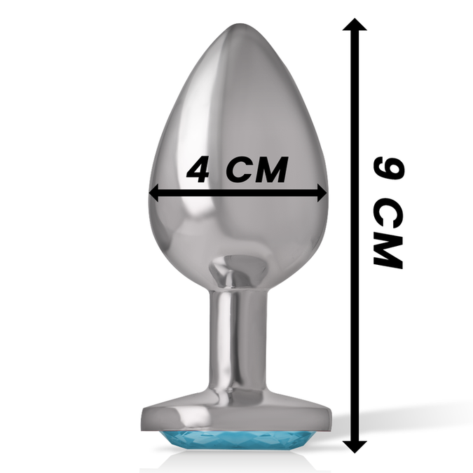 Intense – Aluminium metalen anale plug blauwe hart maat L