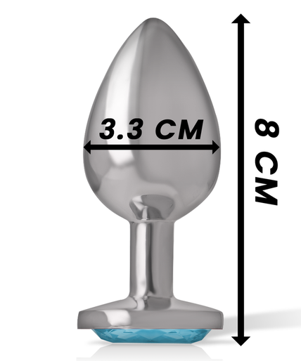 INTENSE - ALUMINUM METAL ANAL PLUG BLUE HEART SIZE M INTENSE - ALUMINUM METAL ANAL PLUG BLUE HEART SIZE M